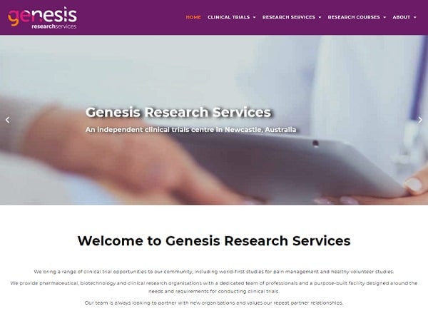 Genesis Research Services Website